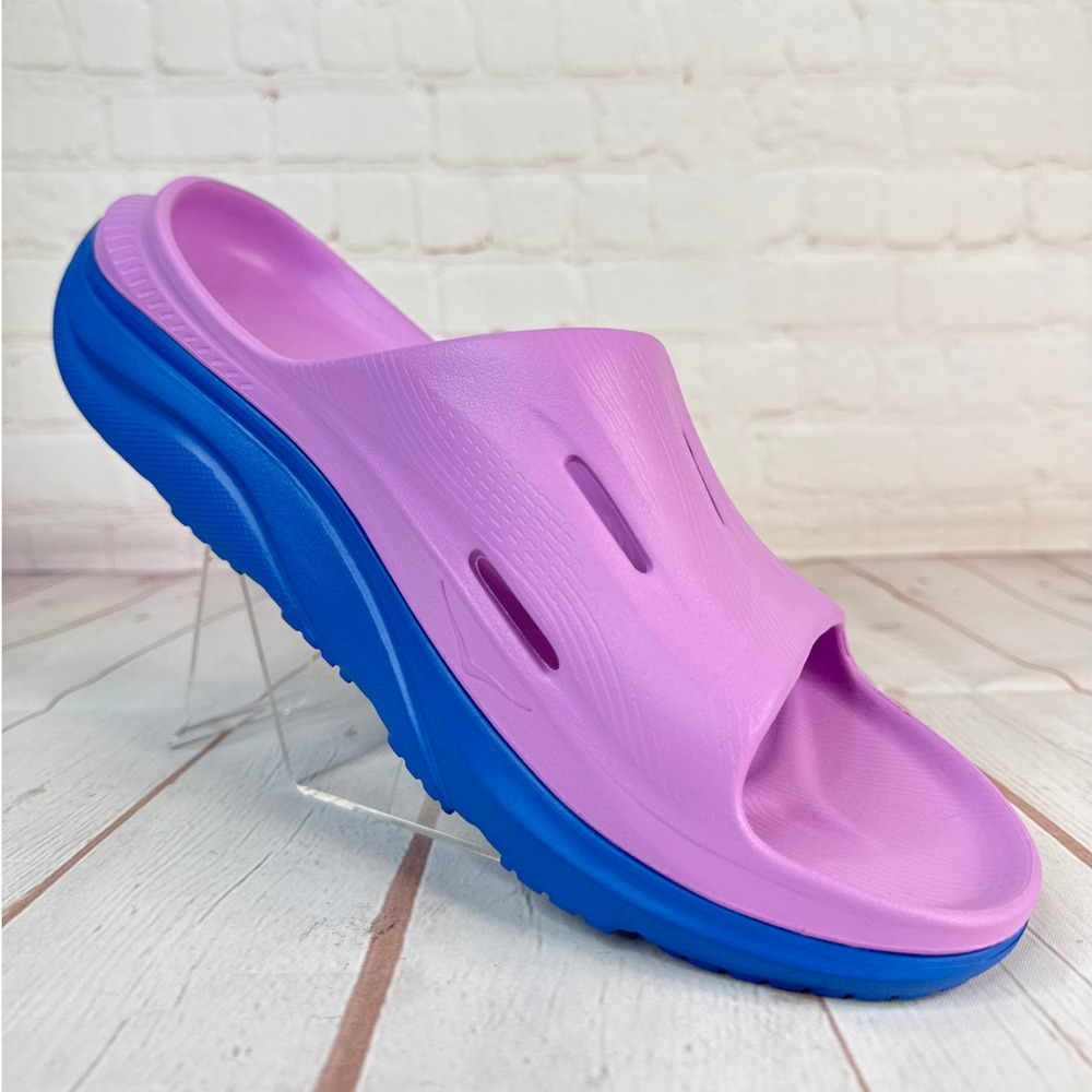 Hoka Ora Recovery Slide 3 Cyclamen/Coastal Sky Sandals Mens Size 11 - Picture 2 of 9